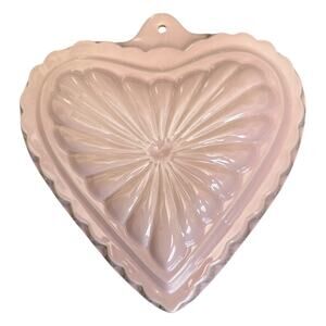 Large Pink Ceramic Heart Mold Jello Wall Hanging